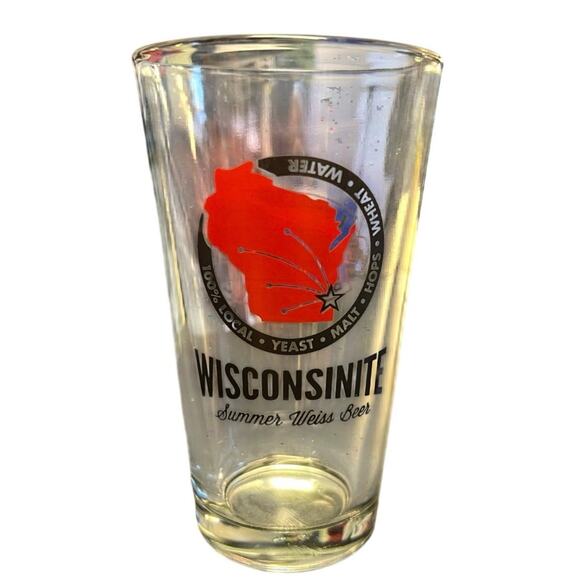 Wisconsinite Lakefront Brewery Inc Pint Glass Weiss Beer Glass - Picture 1 of 3